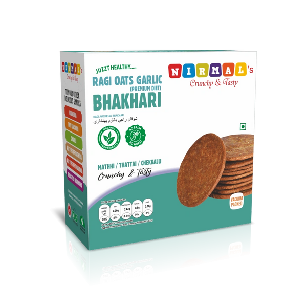Ragi Oats Garlic Dry Bhakhri